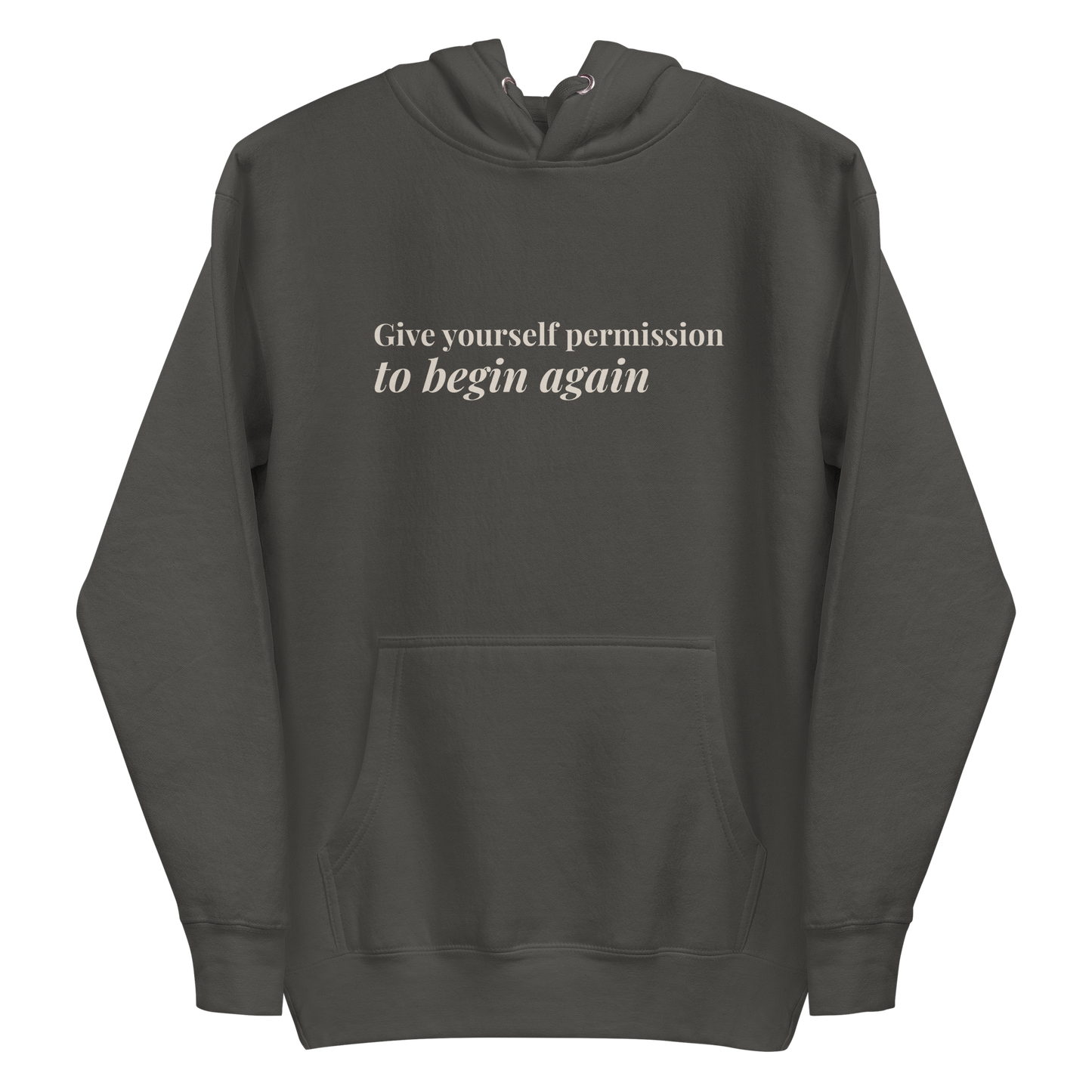 Give Yourself Permission to Begin Again™ Dark Hoodie